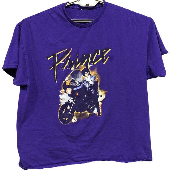 The Prince Estate Mens T Shirt XXL Purple Short Sleeve Graphic Tee Cotton FLAW - Picture 1 of 8